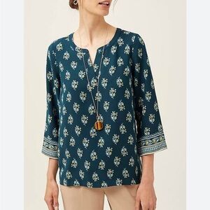 J. Jill Wearever Floral Blouse – Size Large